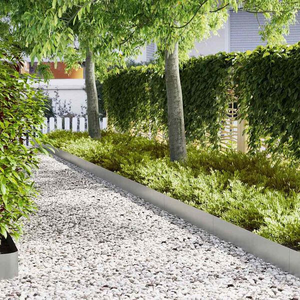 vidaXL Pl&aelig;nekant 30 pcs S&oslash;lv 100 x 0.05 x 20 cm Galvaniseret st&aring;l