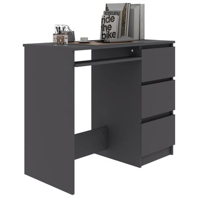 vidaXL skrivebord 90x45x76 cm spånplade grå
