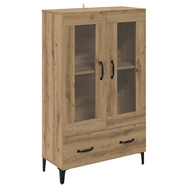 vidaXL Highboard Artisan Egetr&aelig; 70 x 31 x 115 cm Ingeni&oslash;rt tr&aelig; og jern