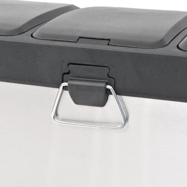 vidaXL affaldsspand til genbrug med pedal rustfrit stål 24 l