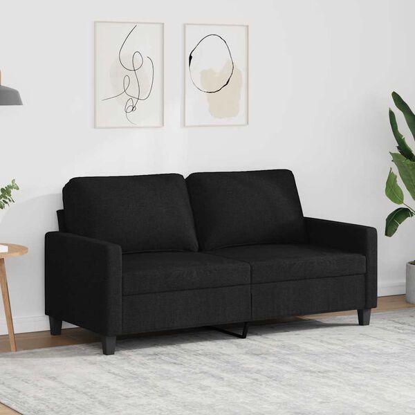 vidaXL 2-personers sofa 140 cm stof sort