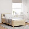 vidaXL Box spring seng med madras Creme 90 x 200 cm Stof