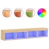 vidaXL tv-borde 2 stk. med LED-lys 80x30x30 cm sonoma-eg