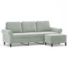 vidaXL 3-personers sofa med fodskammel 180 cm velour lysegr&aring;