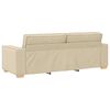 vidaXL Sofa 3 pcs Creme Linned-blandet stof
