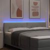 vidaXL LED sengegavl med LED -strimmellys Lysegr&aring; 180 cm Polyester