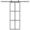 vidaXL skyded&oslash;r med hardwares&aelig;t 76x205 cm sikkerhedsglas aluminium