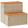 vidaXL spakant 50x50x50,5 cm polyrattan og massivt akacietr&aelig; beige