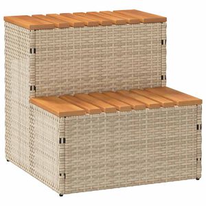 vidaXL spakant 50x50x50,5 cm polyrattan og massivt akacietr&aelig; beige
