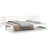 vidaXL daybed med udtr&aelig;k 2x(90x200) cm massivt fyrretr&aelig; hvid