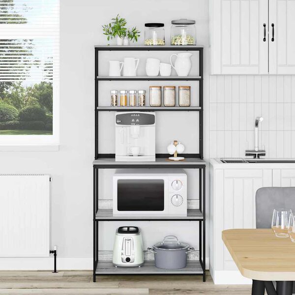 vidaXL K&oslash;kkenhylde Gr&aring; Sonoma 80 x 40 x 168 cm Konstrueret tr&aelig;