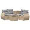 vidaXL Sofa S&aelig;t 6 stk. Beige og lys gr&aring; Poly Rattan og St&aring;l