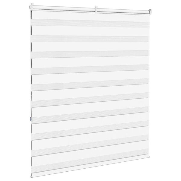 vidaXL zebragardin hvid 135x150 cm stofbredde 130,9 cm polyester