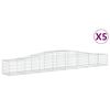 vidaXL buede gabionkurve 5 stk. 400x50x40/60 cm galvaniseret jern