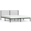 vidaXL sengeramme med sengegavl 200x200 cm metal sort