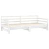 vidaXL daybed med udtr&aelig;k 2x(90x200) cm massivt fyrretr&aelig; hvid