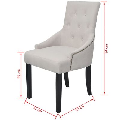 vidaXL spisebordsstole 4 stk. stof cremegrå