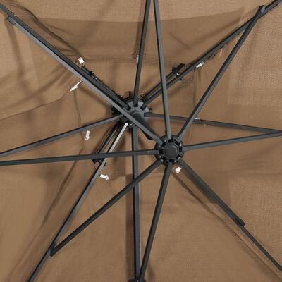 vidaXL hængeparasol med dobbelt top 250x250 cm gråbrun
