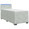 vidaXL Box Spring Seng med Madras og LED Lysegr&aring; Enkelt Velour