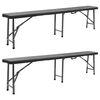 vidaXL foldbare haveb&aelig;nke 2 stk. 180 cm HDPE sort
