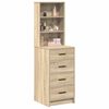 vidaXL Highboard med skuffe Sonoma-eg 40 x 41 x 135 cm Konstrueret træ