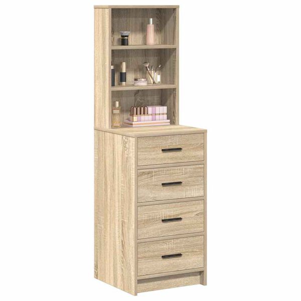 vidaXL Highboard med skuffe Sonoma-eg 40 x 41 x 135 cm Konstrueret træ