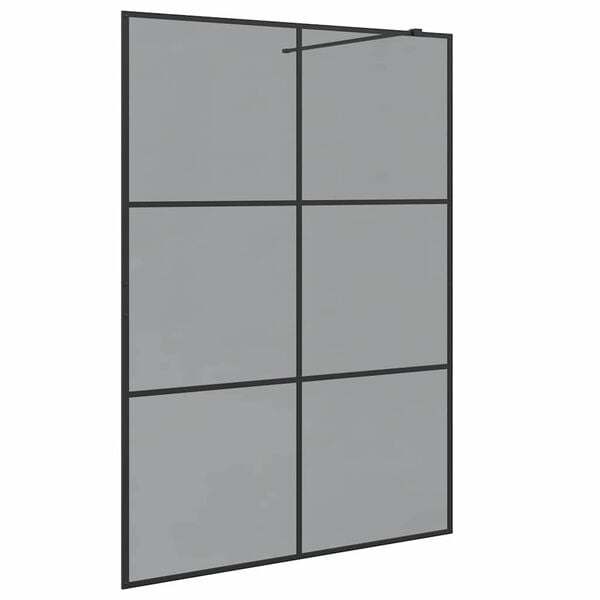 vidaXL Walk-in brusev&aelig;g Sort 140 x 195 cm h&aelig;rdet glas