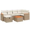 vidaXL sofas&aelig;t til haven 7 dele med hynder polyrattan beige