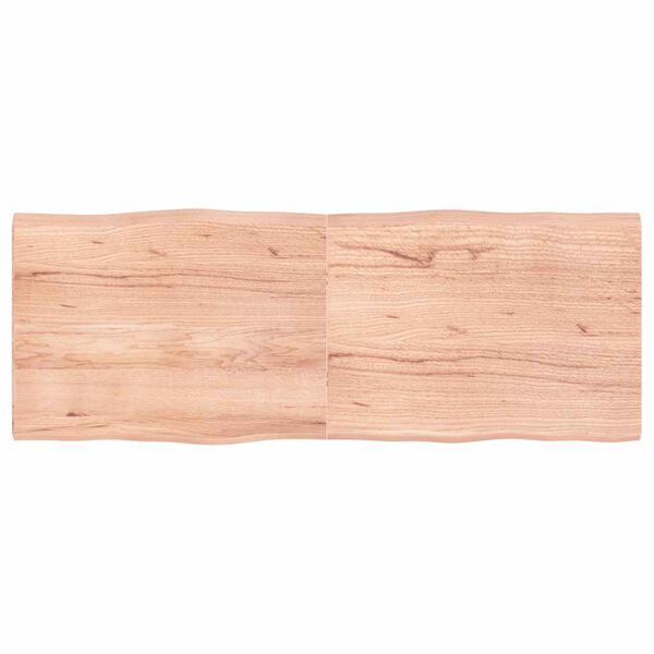 vidaXL bordplade 160x60x(2-4) cm naturlig kant behandlet tr&aelig; lysebrun