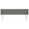 vidaXL sengegavl med kanter 203x16x78/88 cm stof m&oslash;rkegr&aring;