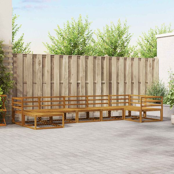 vidaXL Udend&oslash;rs sofagruppe 7 pcs Naturfarvet Massivt Akacietr&aelig;