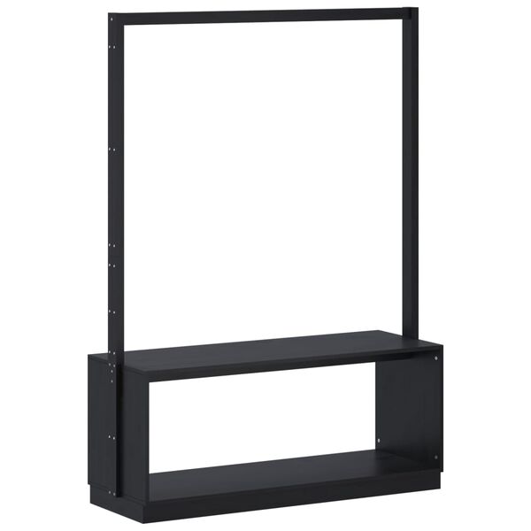 vidaXL tøjstativ med skoopbevaring 113x40x157,5 cm massivt fyr sort
