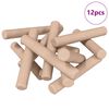 vidaXL Tr&aelig;dowels 12 stk. Brun &Oslash; 6 x 40 mm Massivt tr&aelig;
