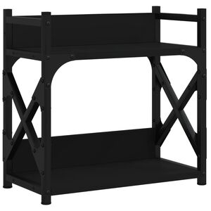 vidaXL printerstativ 40x20x40 cm 2 hylder konstrueret tr&aelig; sort
