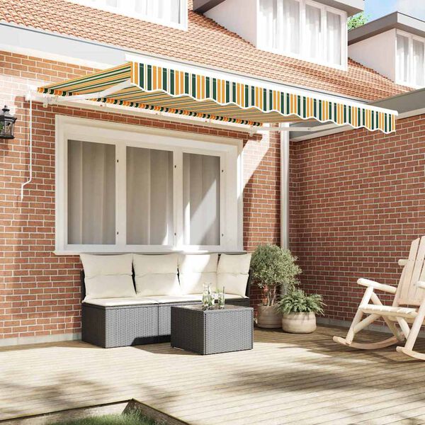 vidaXL Reservedug til markise Gr&oslash;n og gul 3,5 x 2,5 m Polyester