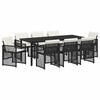 vidaXL Have Spisebordss&aelig;t 9 stk. Sort polyrattan