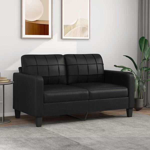 vidaXL 2-personers sofa 140 cm kunstl&aelig;der sort