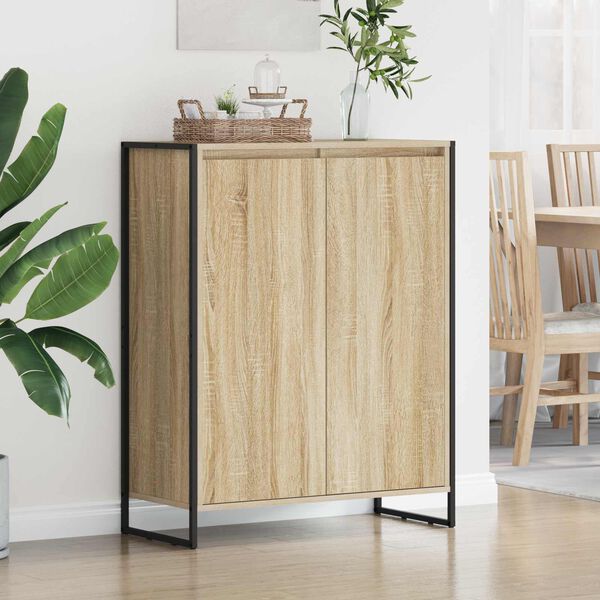 vidaXL Sko skab med opbevaring Sonoma 79 x 36 x 100 cm Konstrueret tr&aelig;