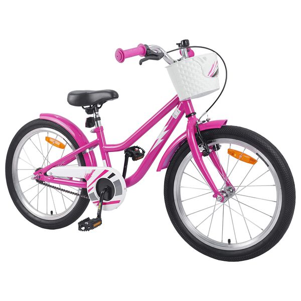 vidaXL B&oslash;rnecykel 18 tommer til 5-7 &aring;r gammel M&oslash;rk pink