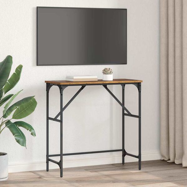 vidaXL Konsolbord Gammelt tr&aelig; 75 x 32 x 75 cm Konstrueret tr&aelig;