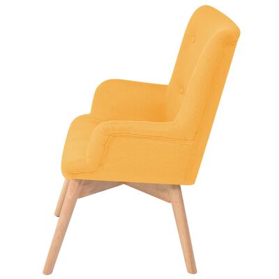 vidaXL lænestol med fodskammel stof gul