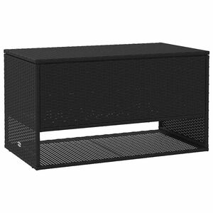 vidaXL udendørs hyndeboks 100x55x55,5 cm polyrattan sort