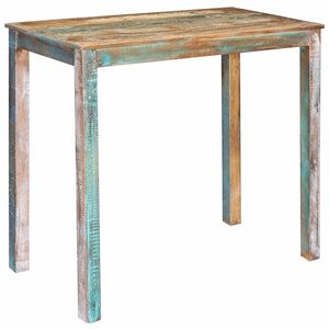 vidaXL Barbord 110 x 55 x 100 cm Solid genvundet tr&aelig; Flerfarvet