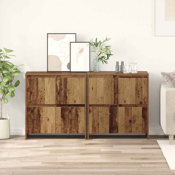vidaXL Sideboards 2 pcs Gammelt tr&aelig; 70 x 41 x 75 cm Konstrueret tr&aelig;