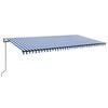 vidaXL markise m. LED + vindsensor 600x300 cm automatisk bl&aring; og hvid