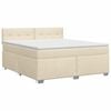 vidaXL Boxmadras med topmadras Cremefarvet 140 x 200 cm Stof