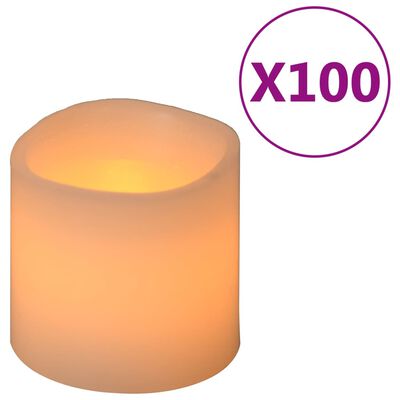 vidaXL elektriske LED-stearinlys 100 stk. varmt hvidt lys