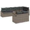 vidaXL Havesofa S&aelig;t 9 stk. Gr&aring; polyrattan, Pulverlakeret st&aring;l