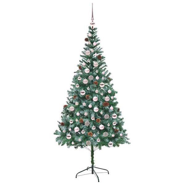 vidaXL Kunstigt juletr&aelig; med 300 LED'er Gr&oslash;n 210 cm PVC og St&aring;l