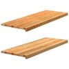 vidaXL vindueskarme 2 stk lysebrun 110x40x2 cm massivt egetr&aelig;